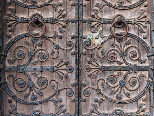 Katebackdrop:Kate Retro Church Iron Door Wall Backdrop Photography