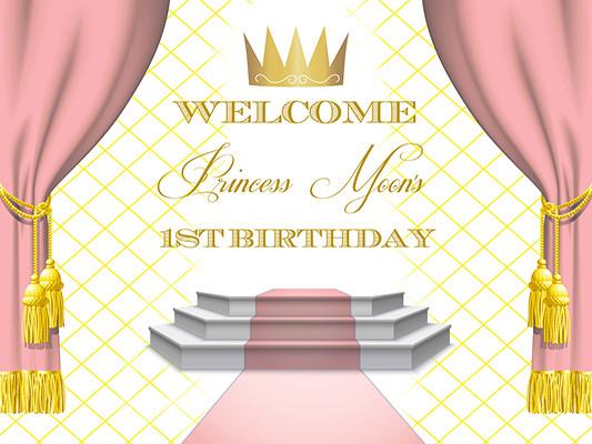 Katebackdrop:Kate Custom Birthday Baby Shower Pink Curtain Photography Backdrop