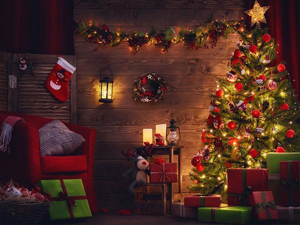 Katebackdrop:Kate santa's workshop Light Christmas Backdrop