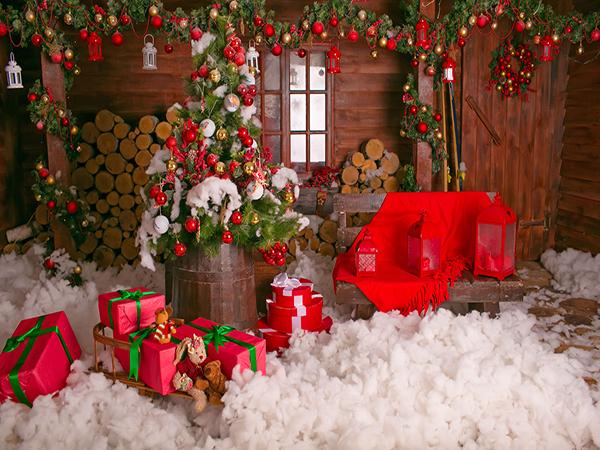 Katebackdrop:Kate Cotton Christmas Decoration Box gift Backdrop