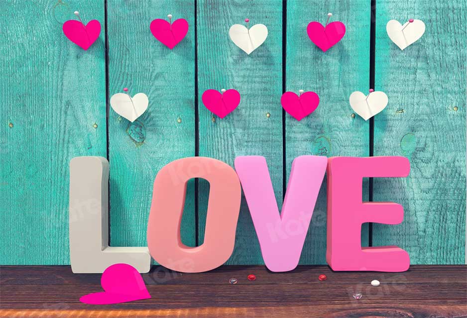 Kate Valentinstag hölzerne Wand Liebe Fotokulisse - Kate Backdrop.de