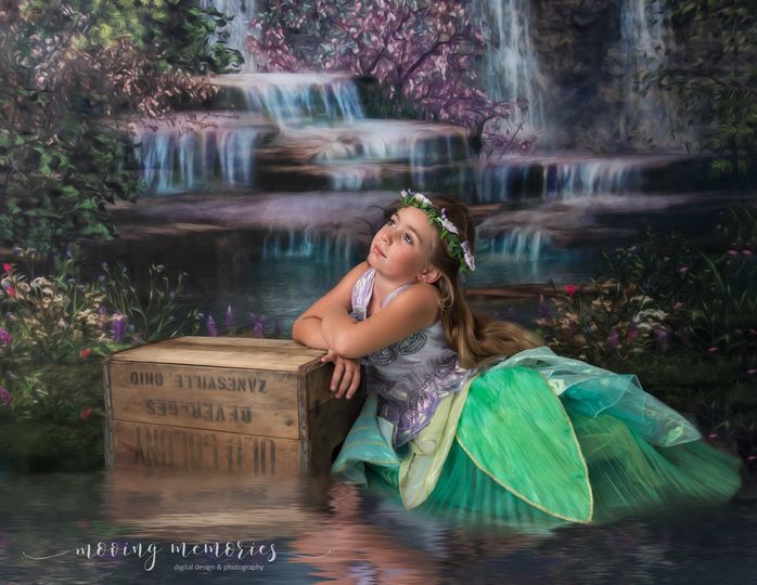 Kate Wasserfall Frühling Sommer Landschaft Blumen Hintergrund - Kate Backdrop.de