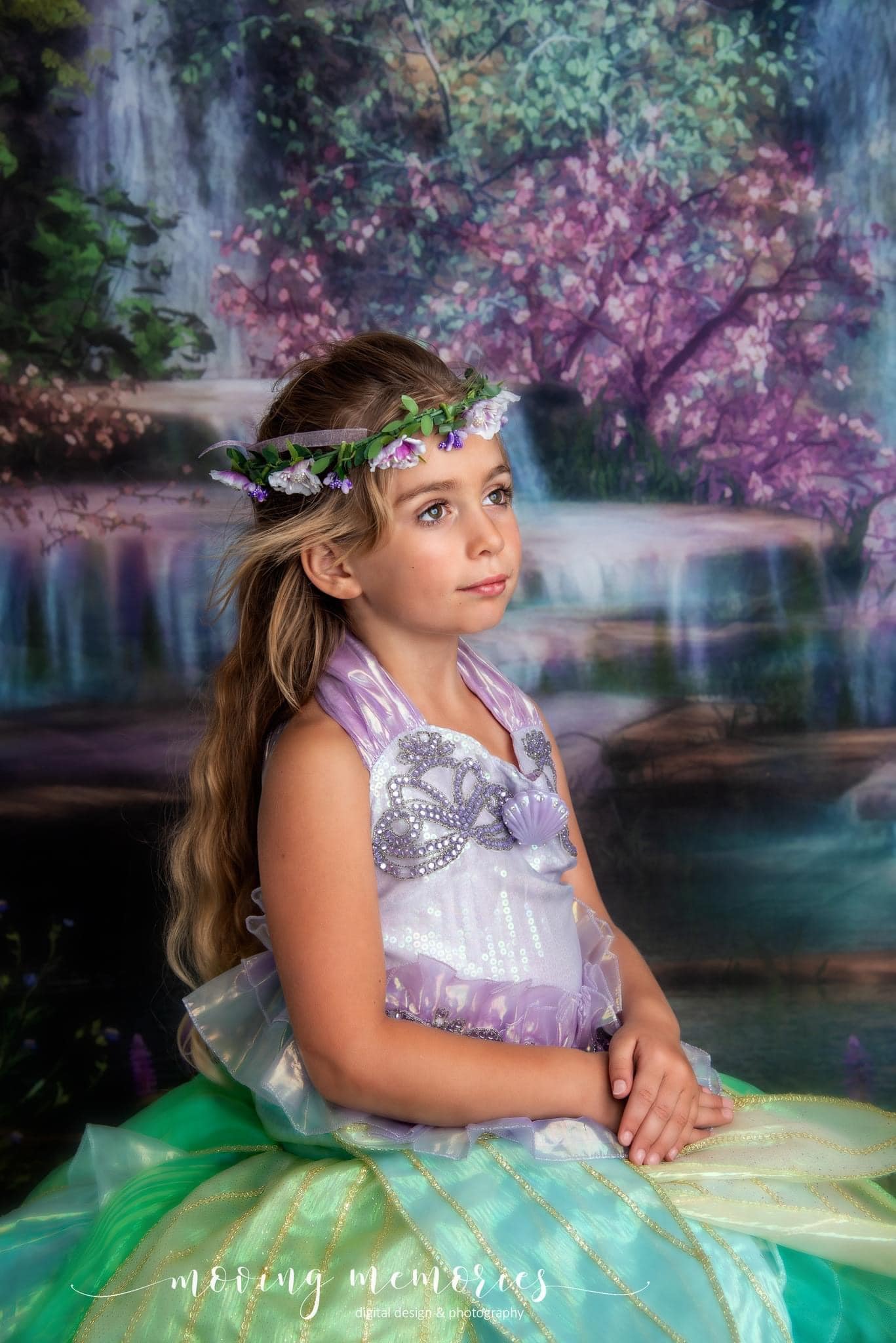 Kate Wasserfall Frühling Sommer Landschaft Blumen Hintergrund - Kate Backdrop.de