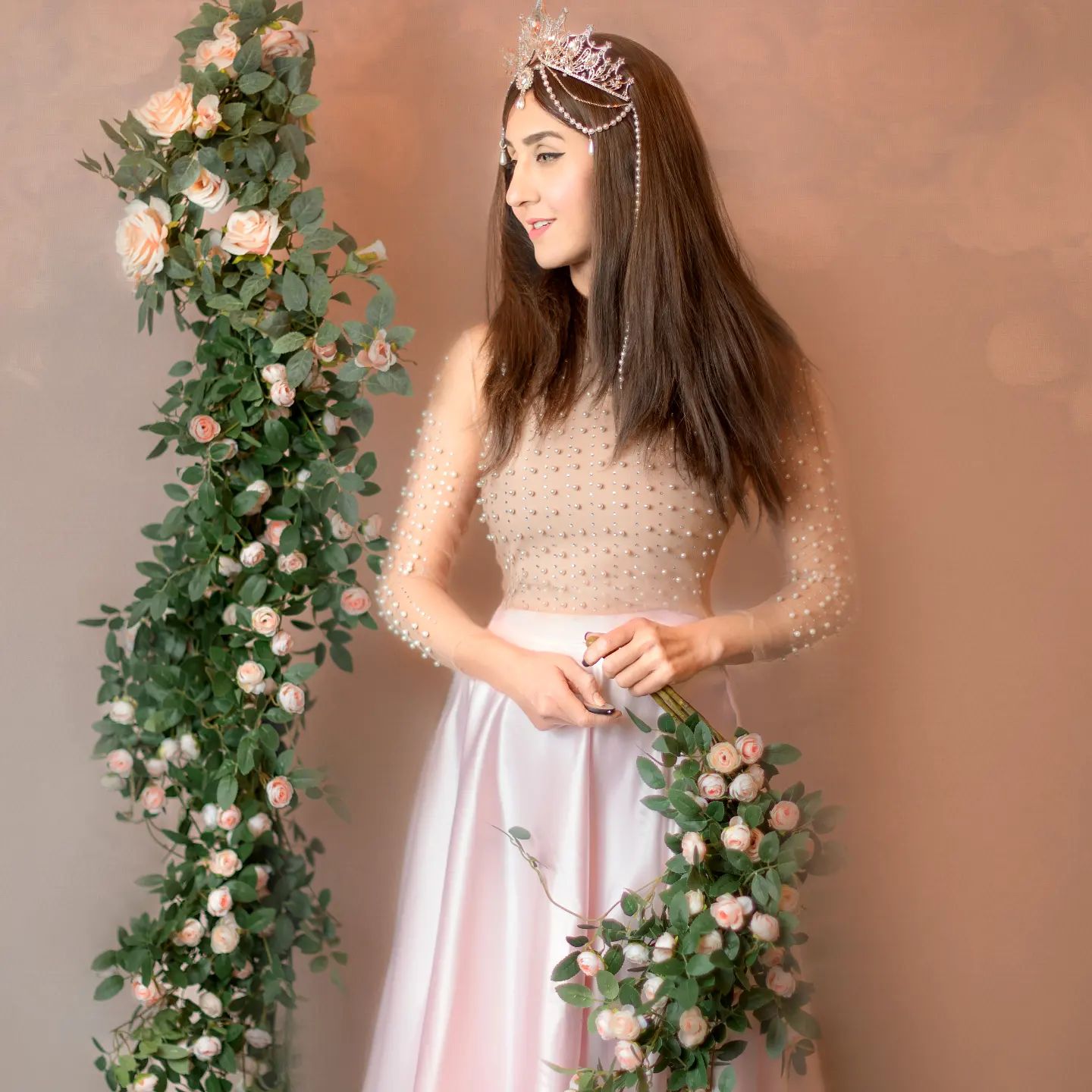 Kate Kunst Rosatöne Textur Hintergrund von Veronika Gant - Kate Backdrop.de