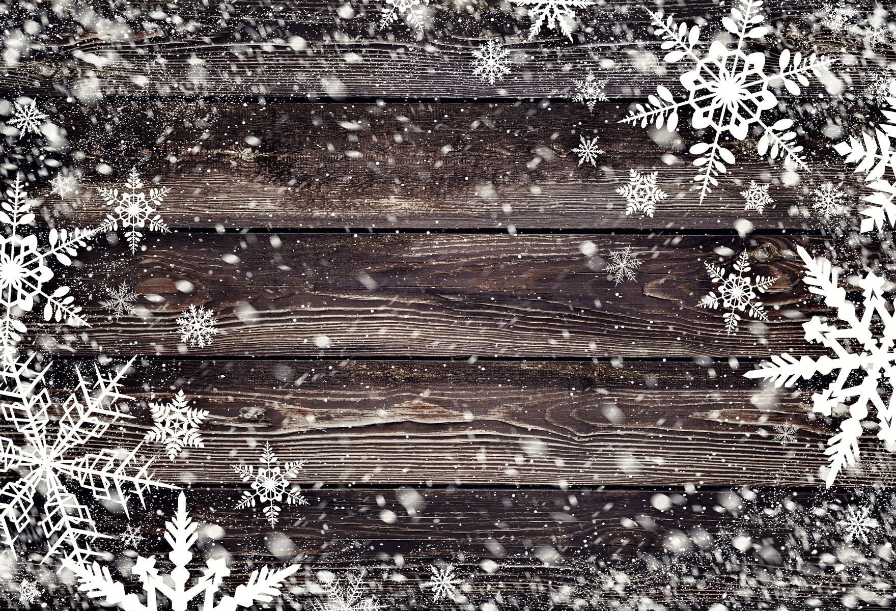 Kate Weihnachten Winter Schneeflocke Holz Kulissen für Fotografie - Kate Backdrop.de