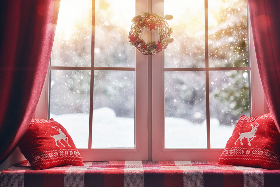 Kate Weihnachtsschnee Weihnachten außerhalb der Fenster-Hintergründe für Fotografie - Kate Backdrop.de