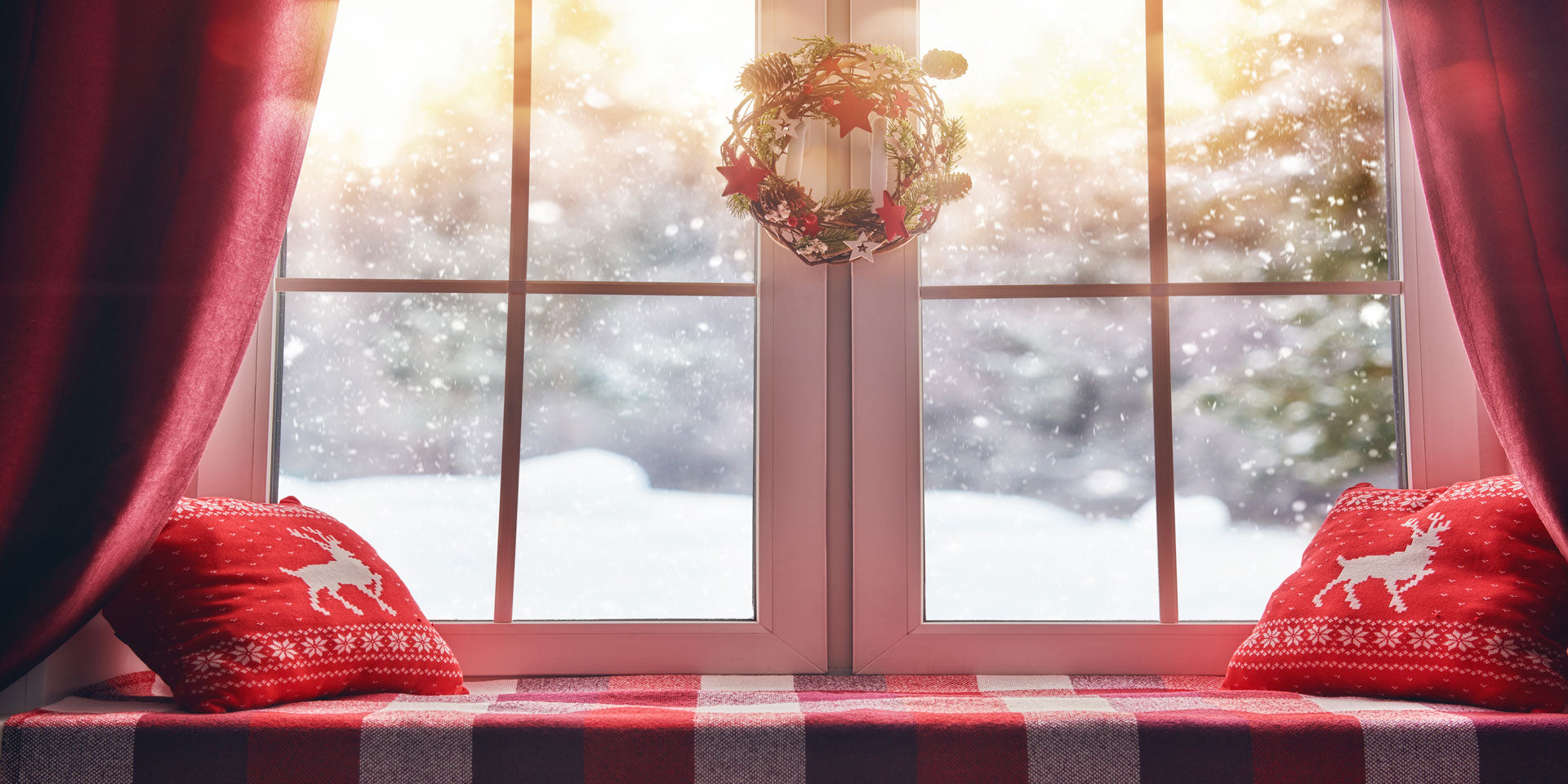 Kate Weihnachtsschnee Weihnachten außerhalb der Fenster-Hintergründe für Fotografie - Kate Backdrop.de