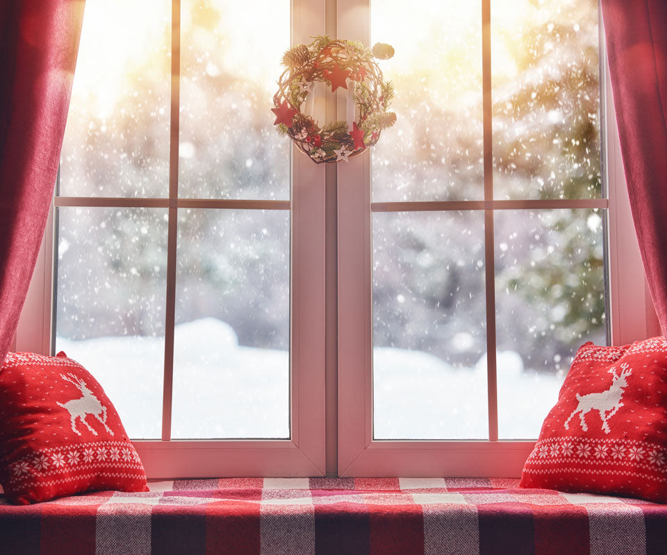 Kate Weihnachtsschnee Weihnachten außerhalb der Fenster-Hintergründe für Fotografie - Kate Backdrop.de