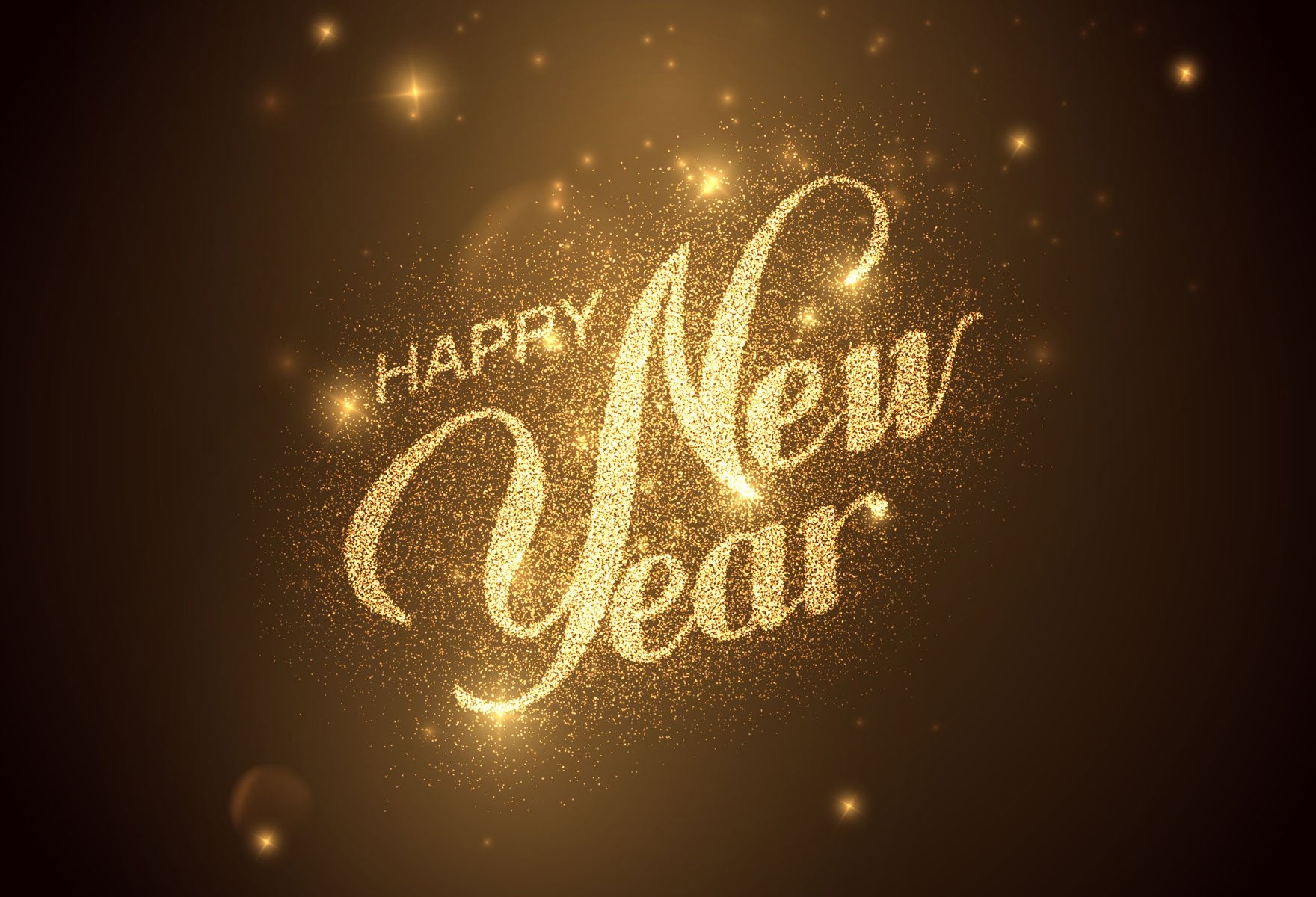 Kate guten Rutsch ins Neue Jahr-dunkler Hintergrund mit goldenem Bokeh-Hintergrund für Fotografie - Kate Backdrop.de