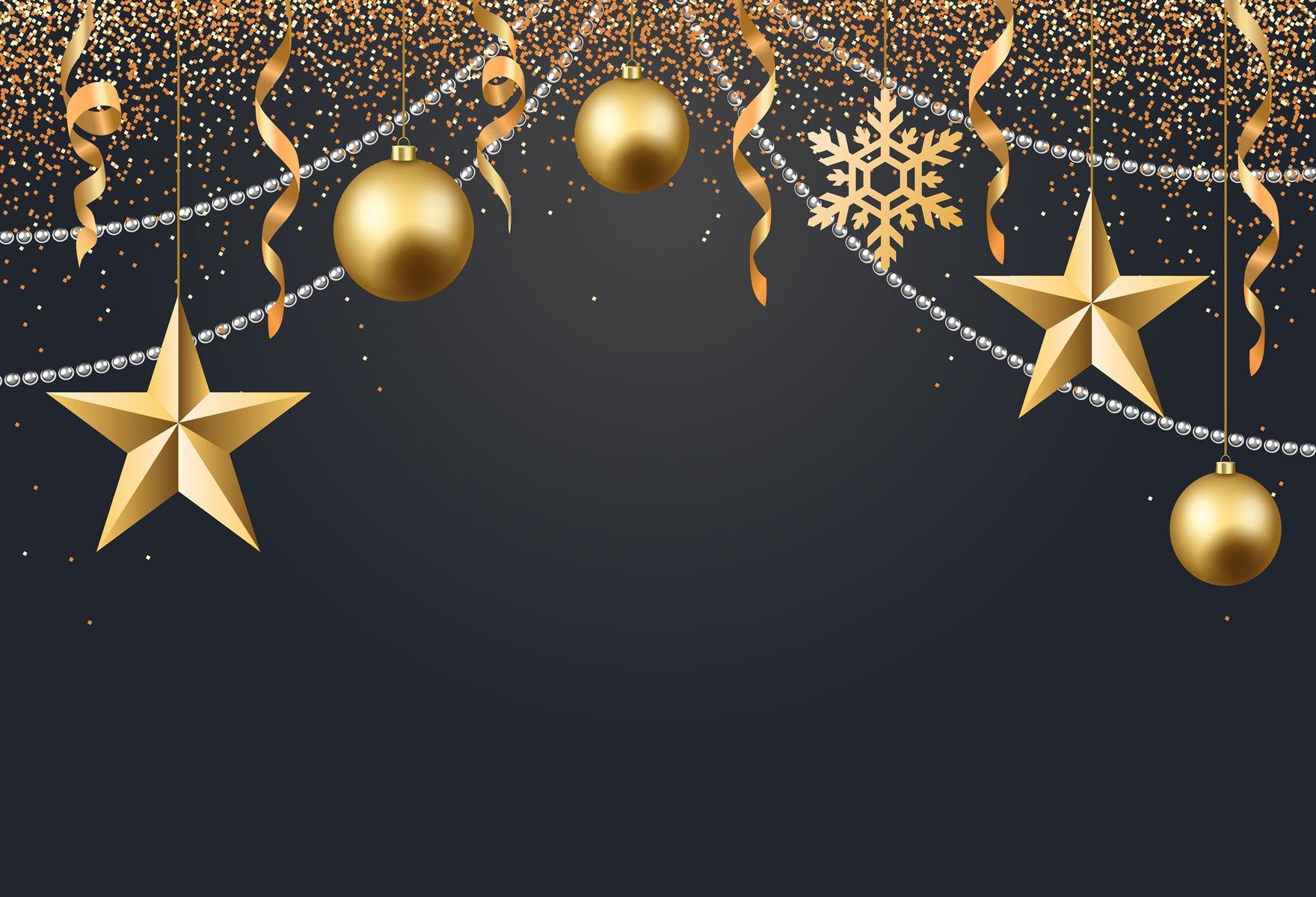 Kate-guten Rutsch ins Neue Jahr-dunkler Hintergrund mit goldenen Stern-Dekorations-Hintergrund Für Fotografie - Kate Backdrop.de