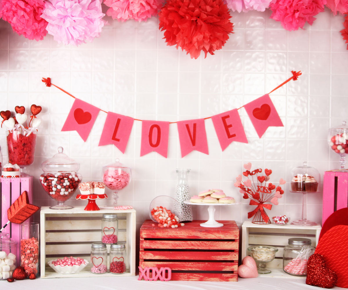 Kate Valentinstag Süßigkeiten Hintergrund von Arica Kirby - Kate Backdrop.de
