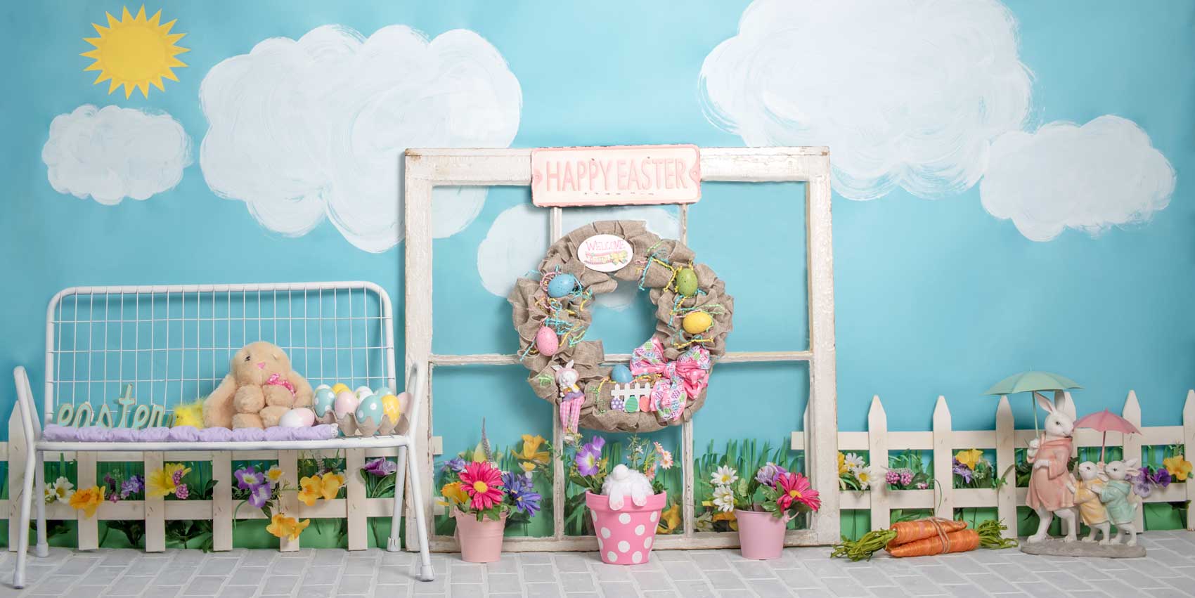 Kate Kaninchen Dekorationen Ostern Frühling Kinder Kulisse für Fotografie von Erin Larkins - Kate Backdrop.de