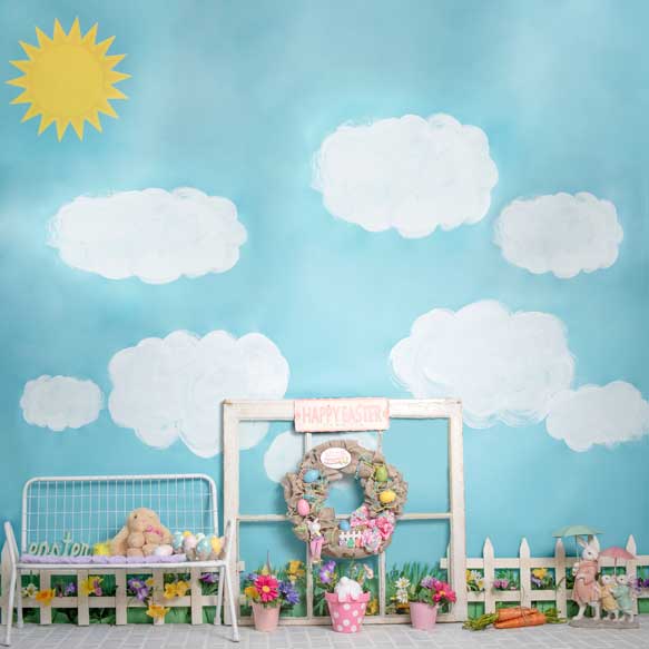 Kate Kaninchen Dekorationen Ostern Frühling Kinder Kulisse für Fotografie von Erin Larkins - Kate Backdrop.de