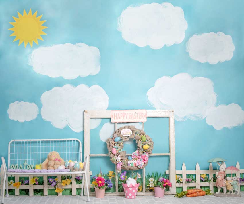 Kate Kaninchen Dekorationen Ostern Frühling Kinder Kulisse für Fotografie von Erin Larkins - Kate Backdrop.de