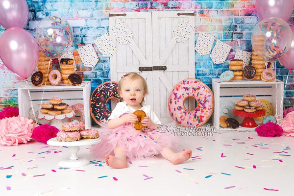 Kate Krapfen Geburtstag Weiß Tür Kinder Hintergrund - Kate Backdrop.de