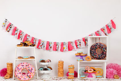 Kate Pink Donut Banner Kinder Hintergrund - Kate Backdrop.de