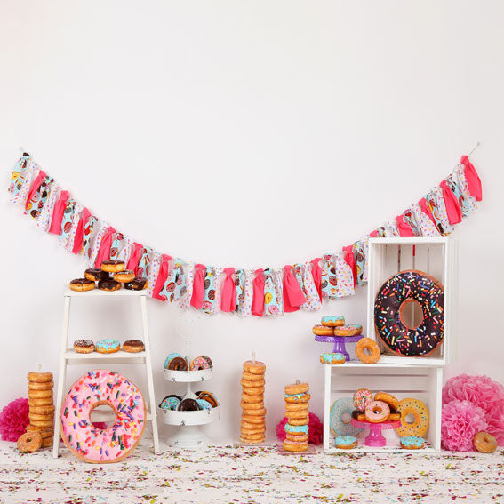 Kate Pink Donut Banner Kinder Hintergrund - Kate Backdrop.de