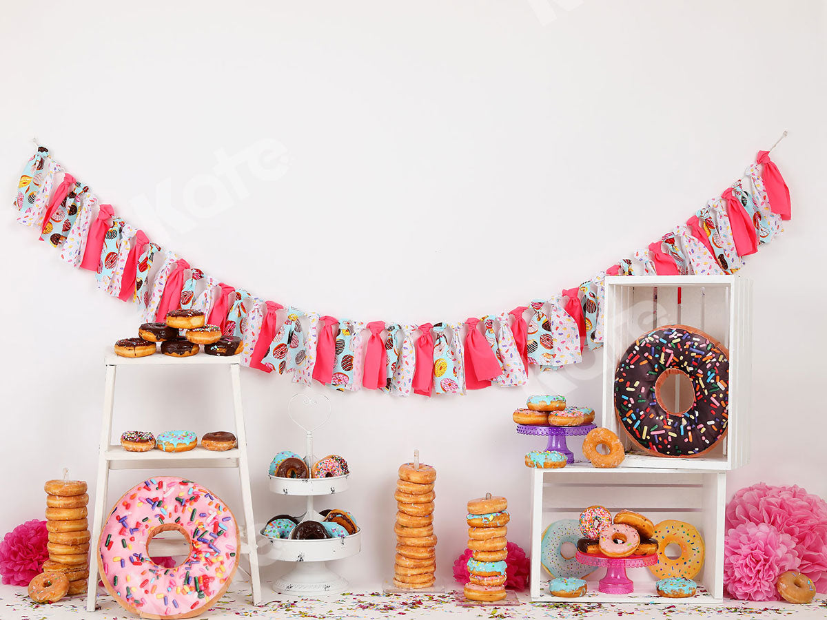 Kate Pink Donut Banner Kinder Hintergrund - Kate Backdrop.de