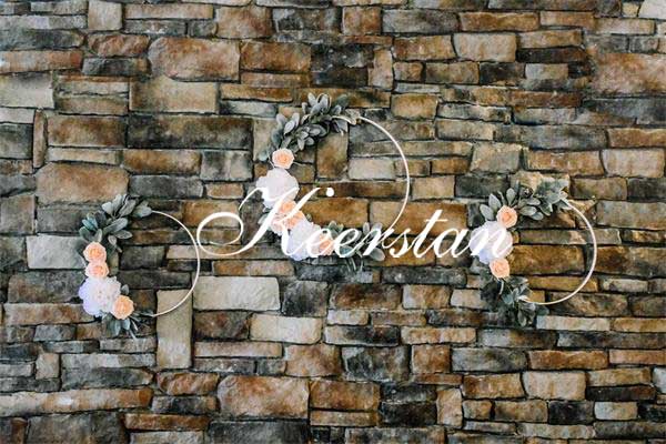 Kate Rock Stone Wall mit Garland Kulisse für Fotografie Entworfen von Keerstan Jessop - Kate Backdrop.de