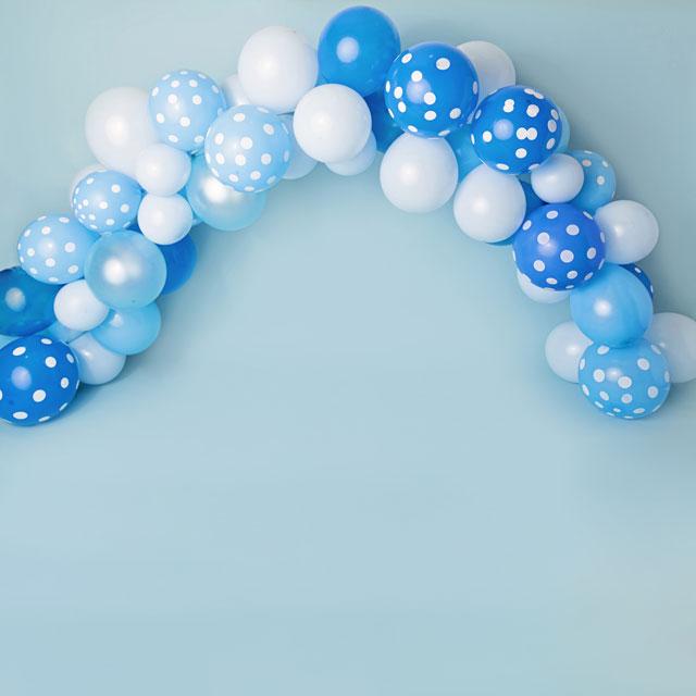 Kate Blaue und weiße Ballons Geburtstag Hintergrund für die Fotografie von Kerry Anderson - Kate Backdrop.de