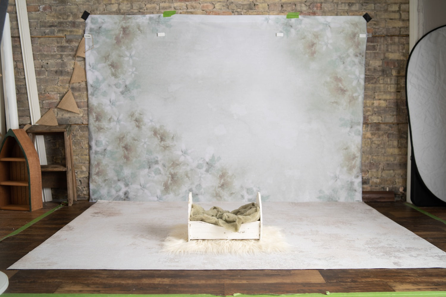 Kate Grün Blume Fine Art Hintergrund + Textur Bodenmatte - Kate Backdrop.de