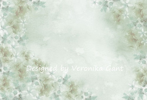 Kate Fine Art Watercolours Grüne Blumen Abstrakter Hintergrund von Veronika Gant