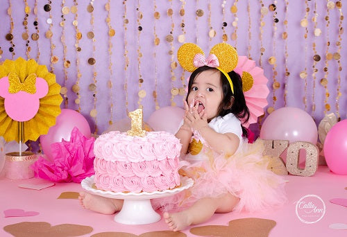 Kate Lila goldene Punkte Kinder Hintergrund Geburtstag für die Fotografie von Lisa B - Kate Backdrop.de