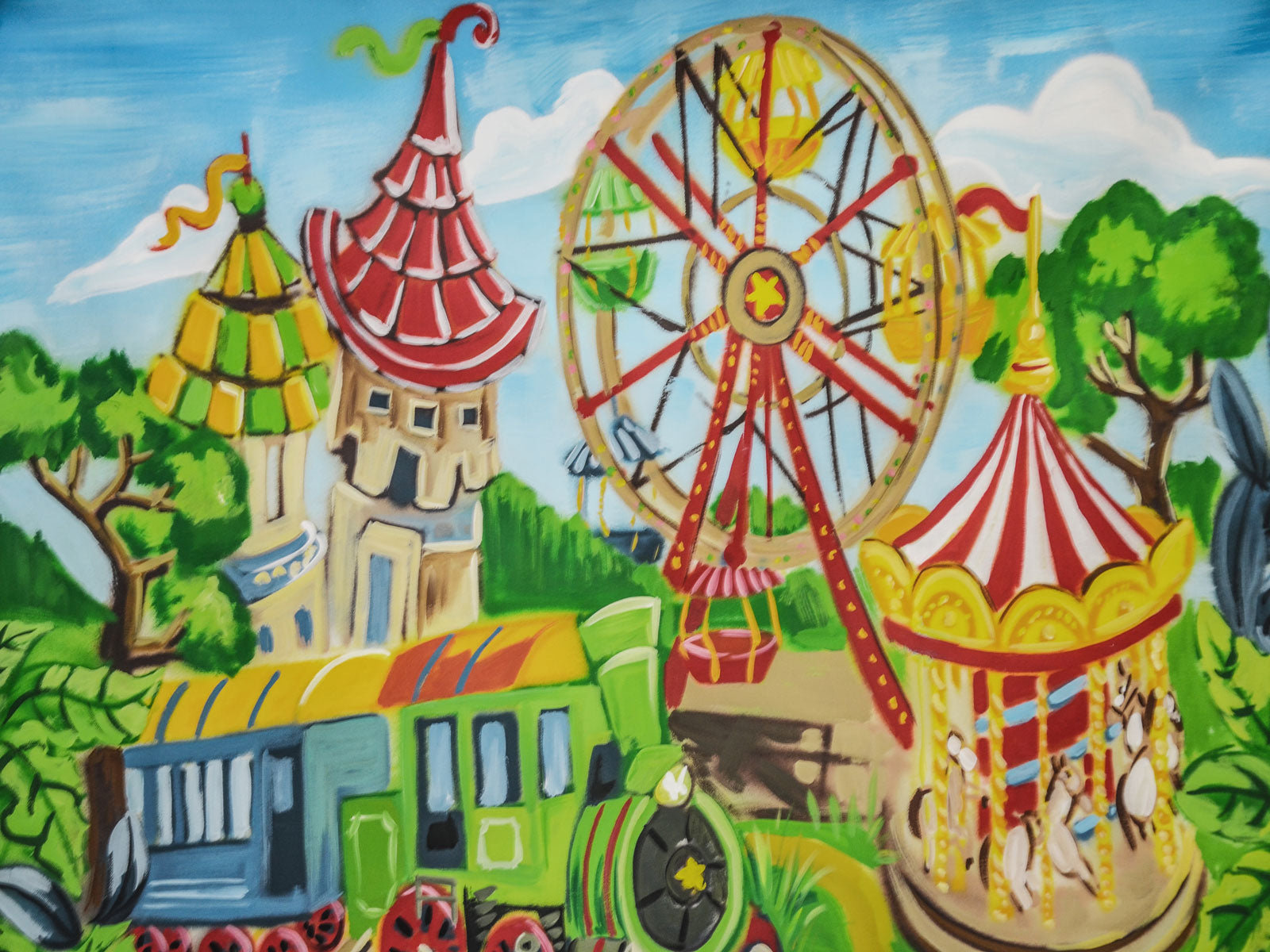 Kate Vergnügungspark Kinder Hintergrund Entworfen von Jerry_Sina - Kate Backdrop.de