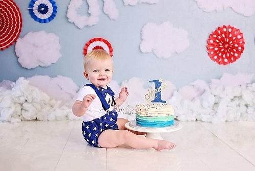 Kate Zeit vergeht Wolken Geburtstag Kinder Hintergrund Entworfen von Lisa B Photography - Kate Backdrop.de