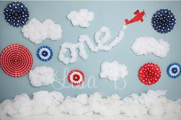 Kate Zeit vergeht Wolken Geburtstag Kinder Hintergrund Entworfen von Lisa B Photography - Kate Backdrop.de