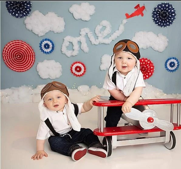 Kate Zeit vergeht Wolken Geburtstag Kinder Hintergrund Entworfen von Lisa B Photography - Kate Backdrop.de