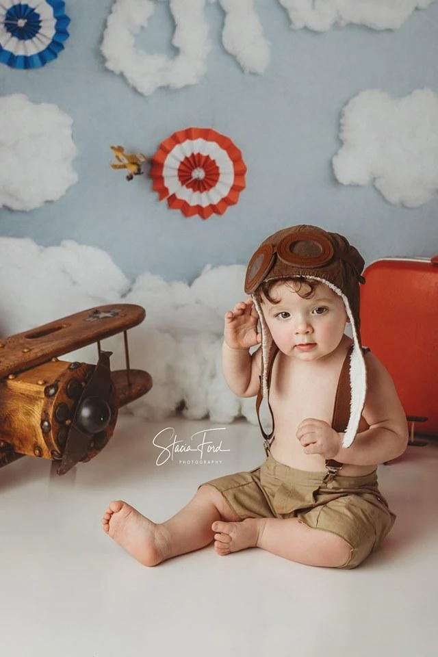 Kate Zeit vergeht Wolken Geburtstag Kinder Hintergrund Entworfen von Lisa B Photography - Kate Backdrop.de