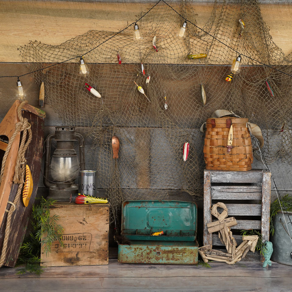 Kate Wood Gone Fishing Backdrop Entworfen von Arica Kirby - Kate Backdrop.de