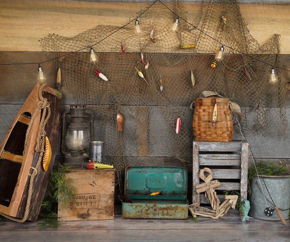 Kate Wood Gone Fishing Backdrop Entworfen von Arica Kirby - Kate Backdrop.de