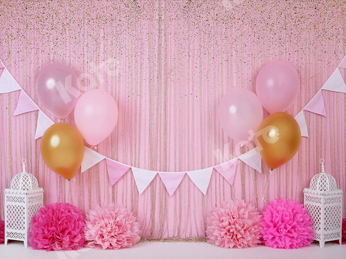 Kate rosa Geburtstag Glitter Hintergrund für Fotografie - Kate Backdrop.de