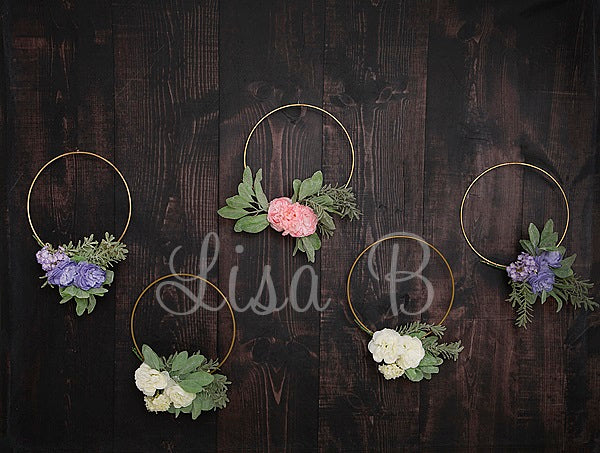 Kate Plain Wreath Dark Wooden Backdrop for Photography Designed By Lisa B - Kate Backdrop.de