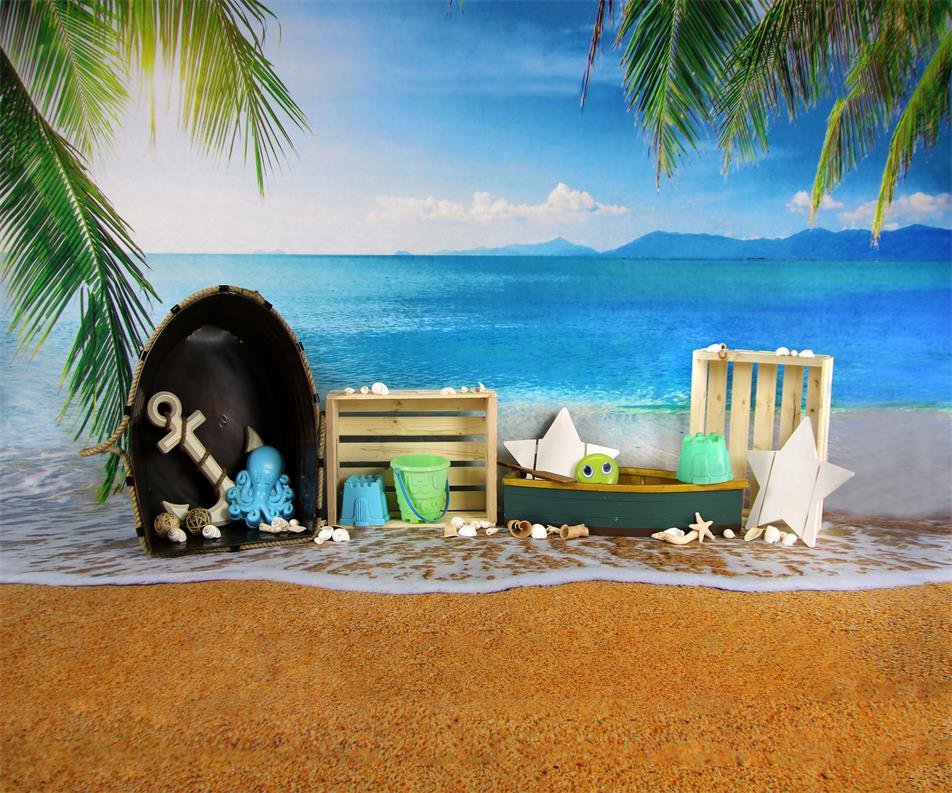 Kate Meerwasserstrand mit Sand für Kinder, die Hintergrund für Fotografie spielen Entworfen von Amanda Moffatt - Kate Backdrop.de