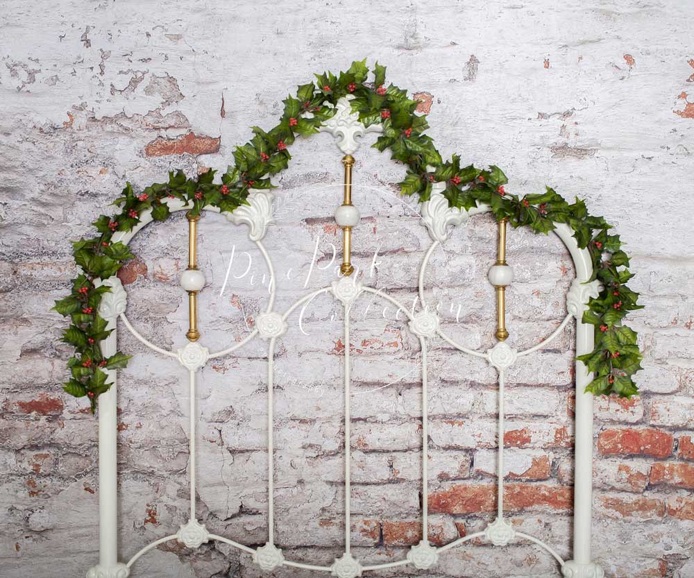 Kate Kopfteil Weiß Kopfteil mit Efeu Hintergrund für Fotografie Entworfen von Pine Park Collection - Kate Backdrop.de