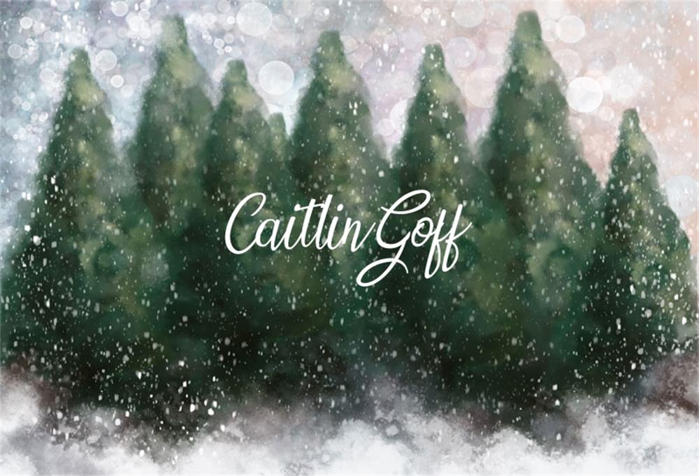 Kate Blendend Winter schneebedeckt Wald Hintergrund  für Fotografie von Modest Brushes
