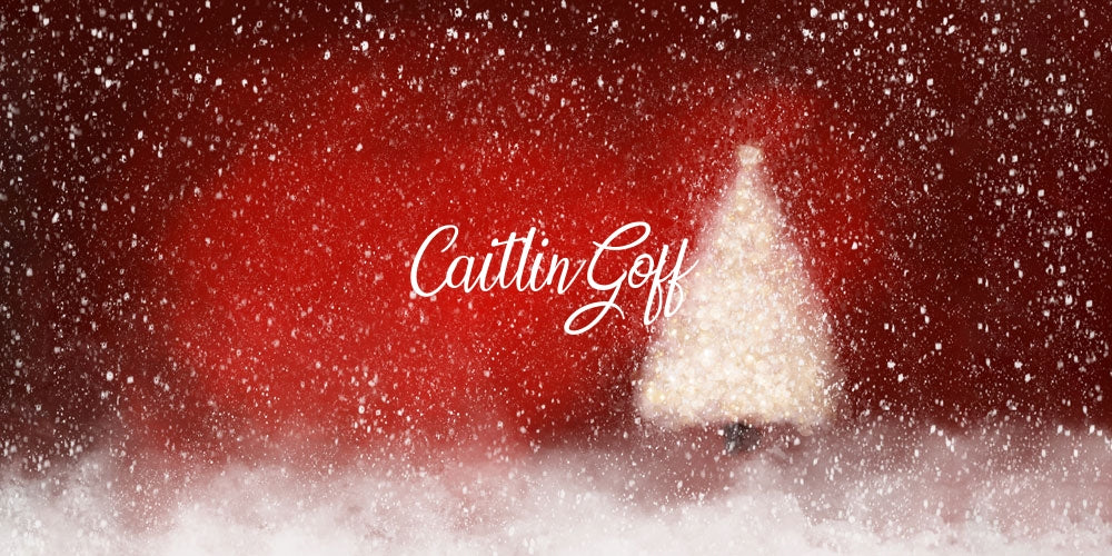 Kate Lustig rot Weiß Schneebedeckt Weihnachten Hintergrund Entworfen von Modest Brushes - Kate Backdrop.de
