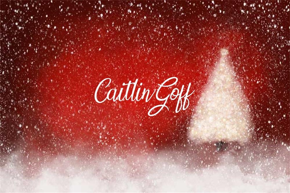 Kate Lustig rot Weiß Schneebedeckt Weihnachten Hintergrund Entworfen von Modest Brushes - Kate Backdrop.de