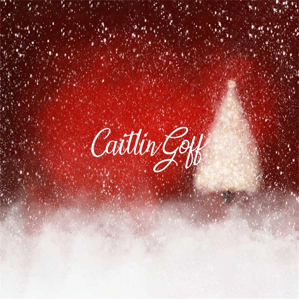 Kate Lustig rot Weiß Schneebedeckt Weihnachten Hintergrund Entworfen von Modest Brushes - Kate Backdrop.de