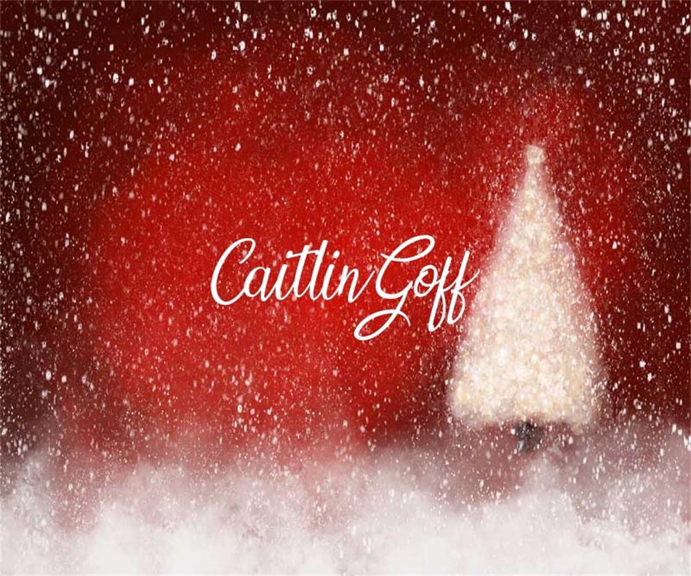 Kate Lustig rot Weiß Schneebedeckt Weihnachten Hintergrund Entworfen von Modest Brushes - Kate Backdrop.de