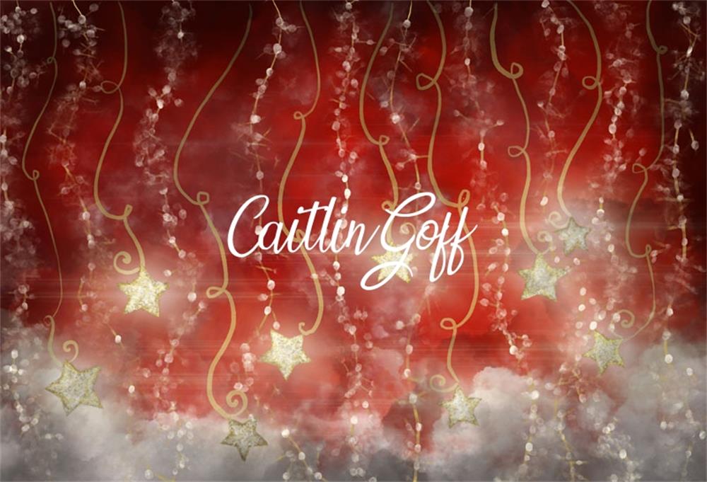 Kate Leuchtenden Sterne rot Weihnachten Hintergrund Entworfen von Modest Brushes - Kate Backdrop.de