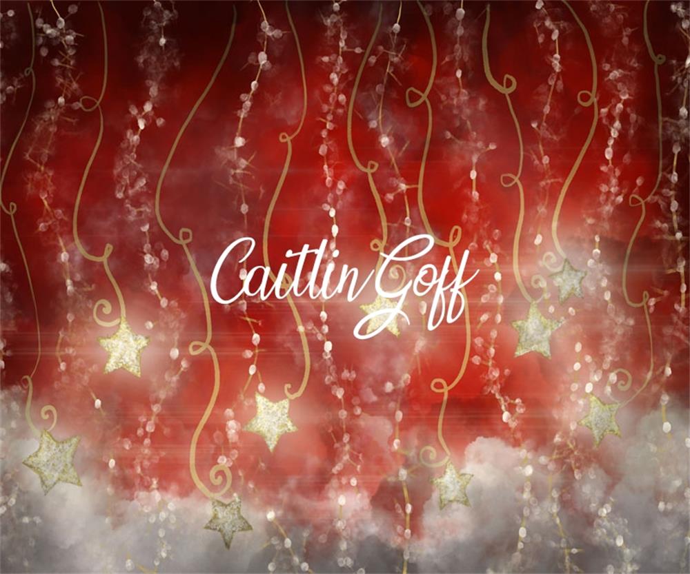 Kate Leuchtenden Sterne rot Weihnachten Hintergrund Entworfen von Modest Brushes - Kate Backdrop.de