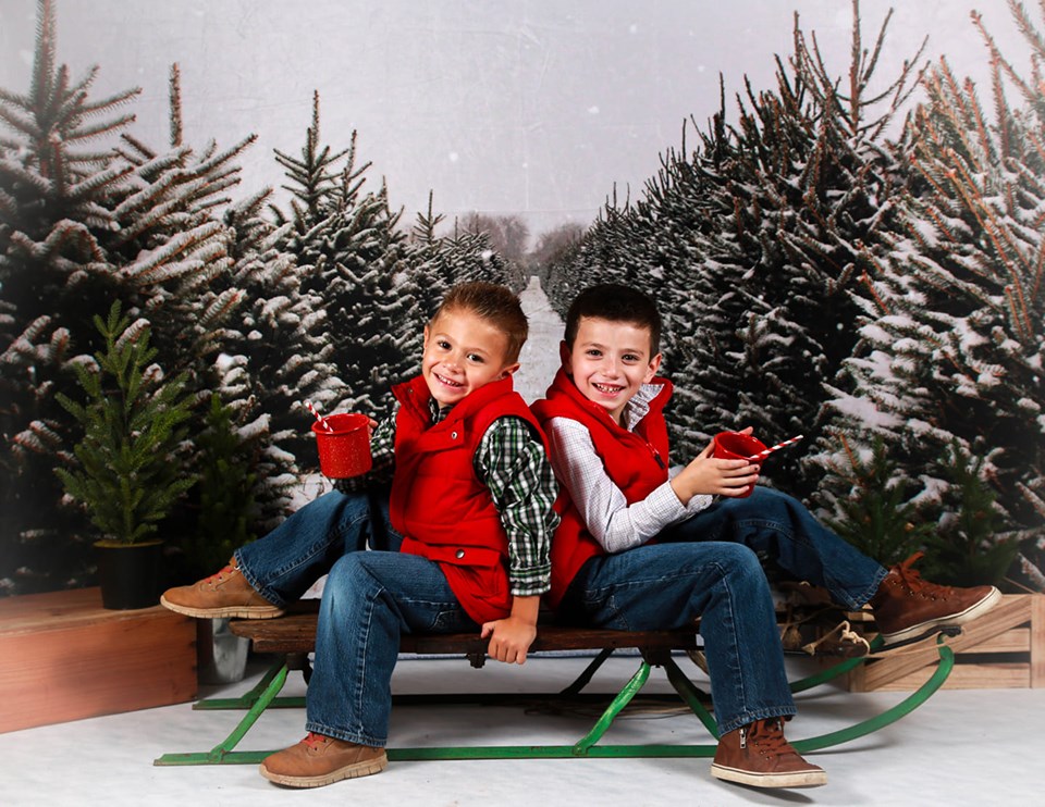 Kate Weihnachtsbaum Kiefern Bauernhofweg Hintergrund für die Fotografie - Kate Backdrop.de