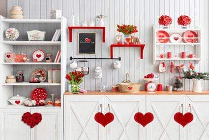 Kate Valentinstag Liebe Backen Küche Hintergrund für die Fotografie - Kate Backdrop.de