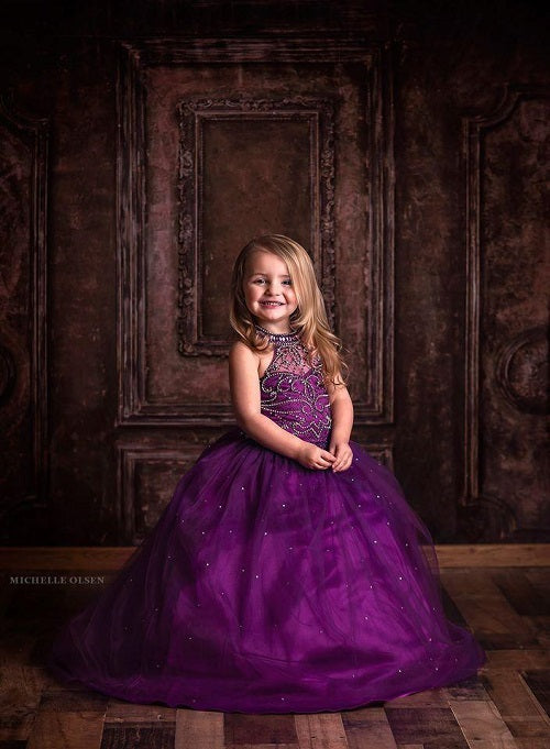 Kate Dunkelbrauner Retro Tür Hintergrund für Fotografie Hochzeit Hintergrund - Kate Backdrop.de