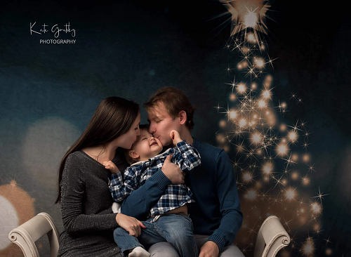 Kate Familie Liebe Bokeh Glitzer Nacht Hintergrund für Fotografie - Kate Backdrop.de