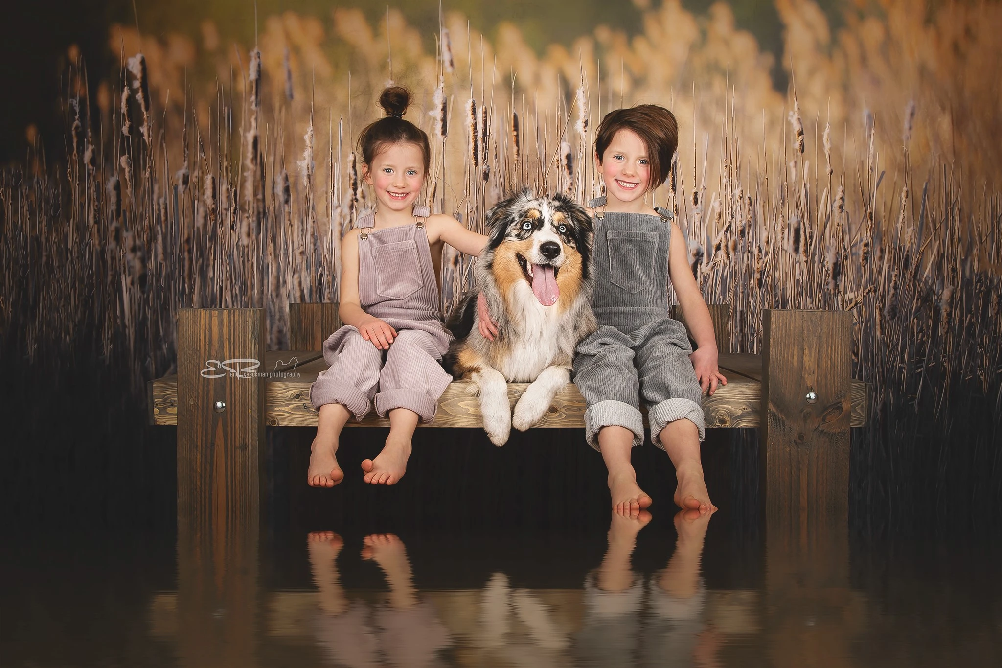 Kate Herbst Schilf Landschaft Hintergrund Entworfen von Pine Park Collection - Kate Backdrop.de
